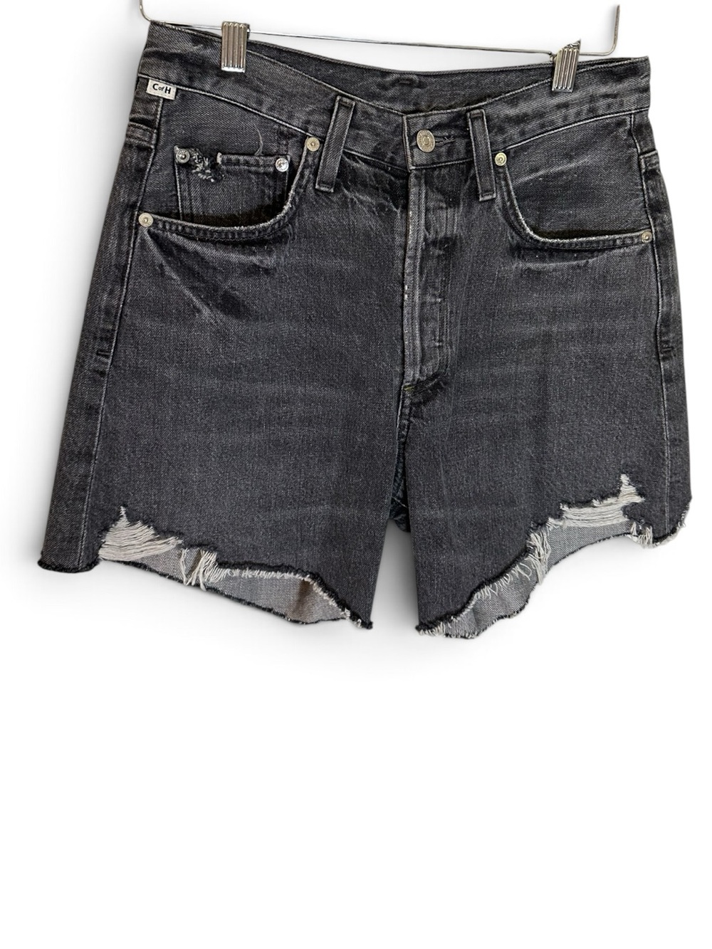 NWOT Citizens of Humanity distressed jean shorts black 27